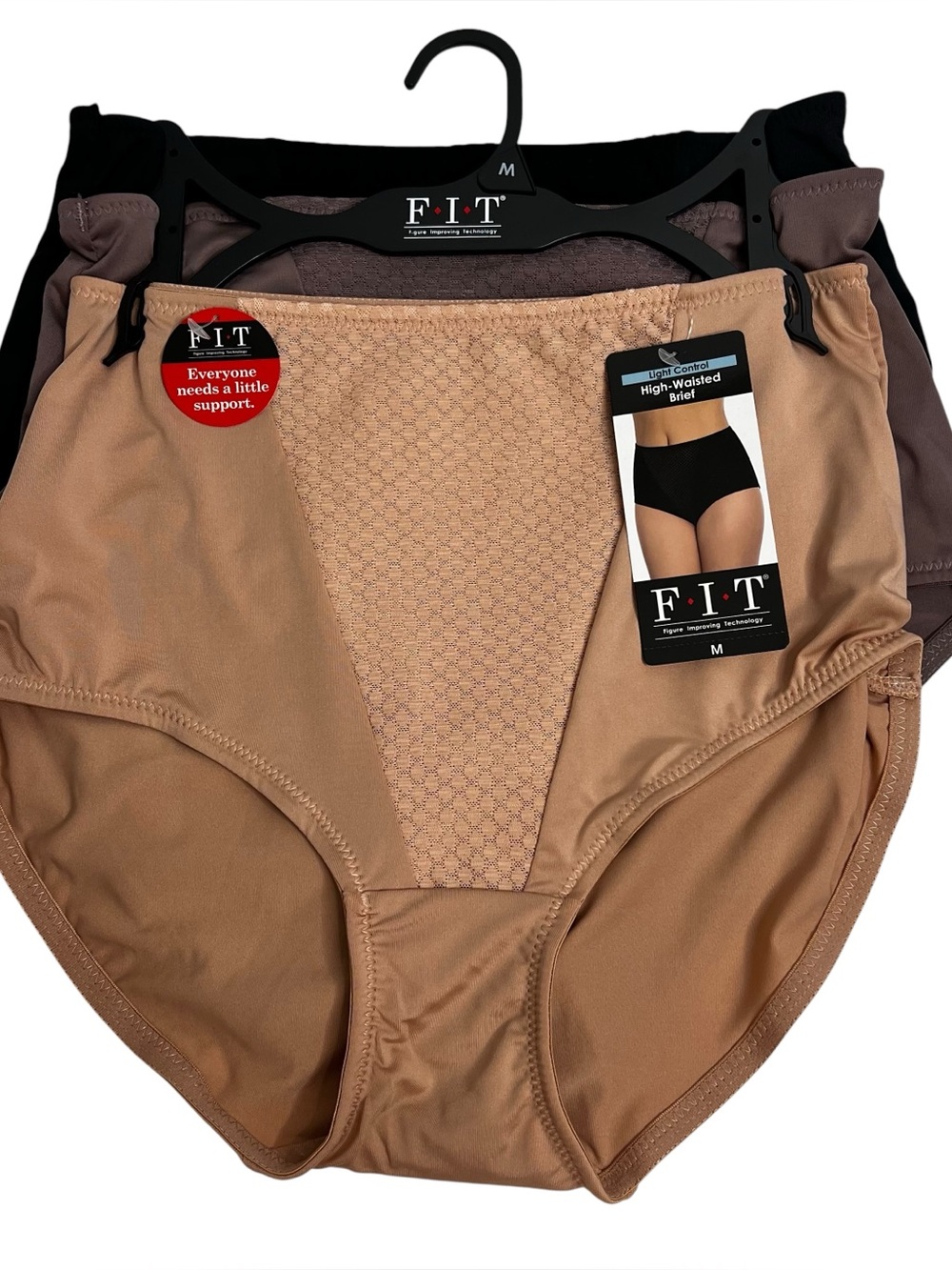 F.I.T. Figure Improving Technology Women’s High Waisted Brief Sz Medium Pkg/3